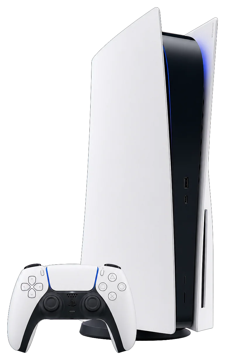 PS5 console and DualSense controller on the repair bench
